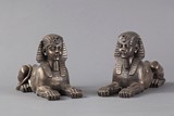A pair of bronze Egyptian Sphinx