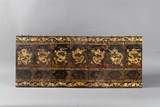 A set of seven gold lacquer hanging panels