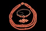 A SET OF ANTIQUE CORAL JEWELRY