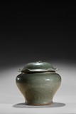 A LONGQUAN CELADON JAR AND COVER