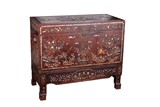 A CHINESE 'EIGHT TREASURES' DECORATED WOODEN CHEST