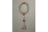 A CORAL AND PEARL JADEITE ROSARY BRACELET