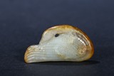 A WHITE JADE CARVED GOOSE