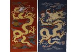 A PAIR OF KESI DRAGON EMBROIDERY PANELS