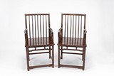 A PAIR OF MING STYLE HUANGHUALI ARMCHAIRS