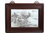 HE XUREN: FAMILLE ROSE AND GRISAILLE DECORATED WINTER PLAQUE