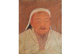A LARGE 'GENCHIS KHAN' OIL PAINTING