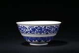 A BLUE AND WHITE 'DRAGON AND FLOWER' BOWL