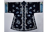 A BLUE GROUND EMBROIDERY INFORMAL ROBE