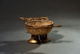 AN ARCHAIC GILT BRONZE MOUNTED CRYSTAL CUP 