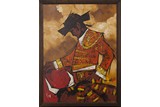 AN OIL PAINTING OF BULLFIGHTER