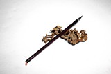A CHINESE AGARWOOD 'PRUNUS BLOSSOM' CARVING
