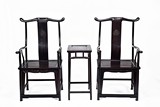 A SET OF CHINESE ZITAN CHAIRS AND STAND