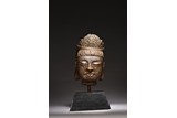 A CHINESE LIMESTONE OF BUDDHA HEAD 