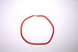 A NATURAL AKA RED CORAL NECKLACE
