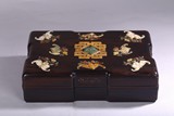 A CHINESE ZITAN INLAID BOX AND COVER