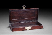 A Chinese rectangular hardwood box with lock