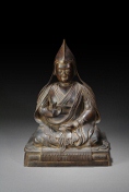 A bronze Dalai Lama statue