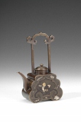 A Chinese bronze lidded teapot