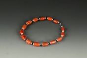 A coral silver inlay necklace