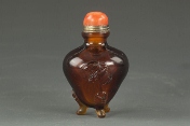A three legged Peking glass snuff bottle