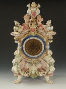 A decorated European style porcelain clock