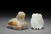 Two Chinese carved jade figures
