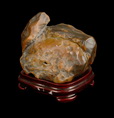 A SMALL SCHOLAR ROCK WITH ORIGINAL WOOD BASE