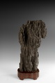 A LINGBI SCHOLAR ROCK COMPLETED WITH WOOD BASE