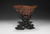 A RHINOCEROS HORN PEONY-FORM LIBATION CUP