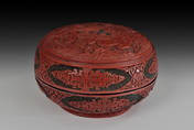 A CINNABAR LACQUER COVER BOX