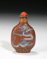 A PAINTED ZISHA SNUFF BOTTLE