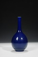 A BLUE GLAZED BOTTLE VASE