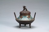 A Japanese cloisonné tripod censer