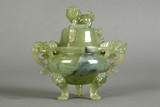 A Chinese jade tripod censer