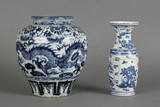Two blue and white porcelain vases