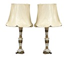 A pair of marble lamps