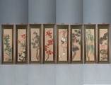 A set of eight (8) framed paintings of Chinese style landscape