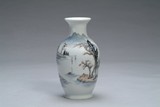 A Chinese black powder colors vase
