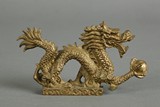 A bronze dragon decorative figure
