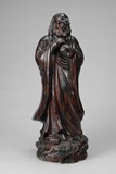 Large Chinese iron wood carved Bodhidharma figure