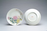 A pair (2) of Chinese famille-rose plates