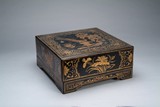 A Chinese square lacquer sweet box