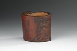 AN UNUSUAL CARVED BAMBOO BRUSHPOT