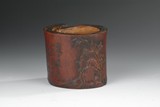 AN UNUSUAL CARVED BAMBOO BRUSHPOT