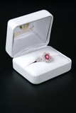 18K WHITE GOLD LADIES RUBY RING