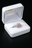 18K WHITE GOLD PINK SAPPHIRE LADIES RING