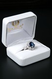 18K WHITE GOLD SAPPHIRE LADIES RING 
