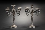 A PAIR OF GILT SILVER CANDELABRA
