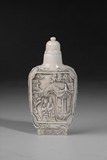 A WELL CARVED IVORY SNUFF BOTTLE